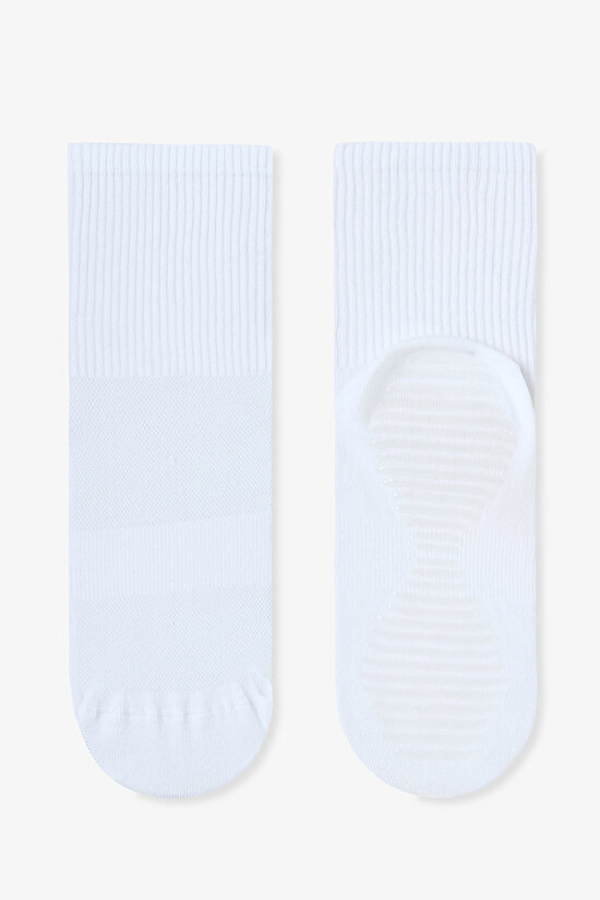 Beyaz Non Grip Sport  2li Soket Çorap - 2