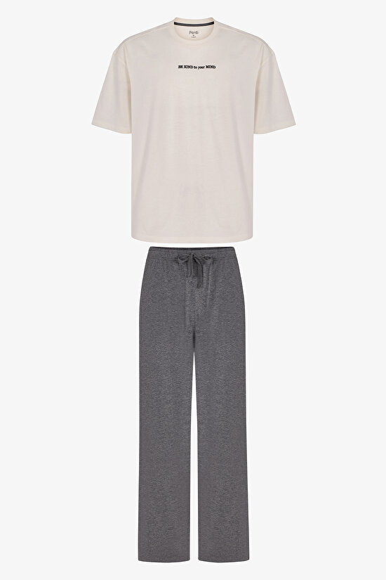 Modern Stone Men's Pajama Set with Pants - 1