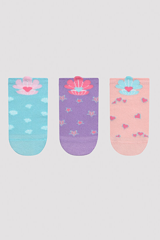 Kız Çocuk Sea Shell 3lü Patik Çorap - 1