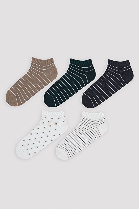 Stripe Dot 5in1 Liner Socks - 1