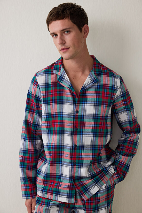 Ekoseli Light Erkek Uzun Kollu Gömlek Pijama Takımı - 2