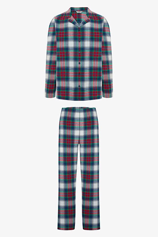 Plaid Light Man Long Sleeve Shirt Pajama Set - 11