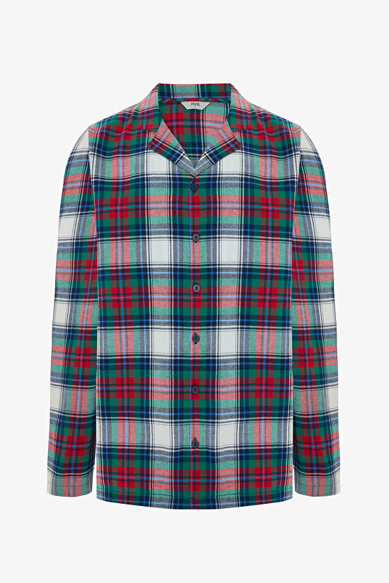 Plaid Light Man Long Sleeve Shirt Pajama Set - 12