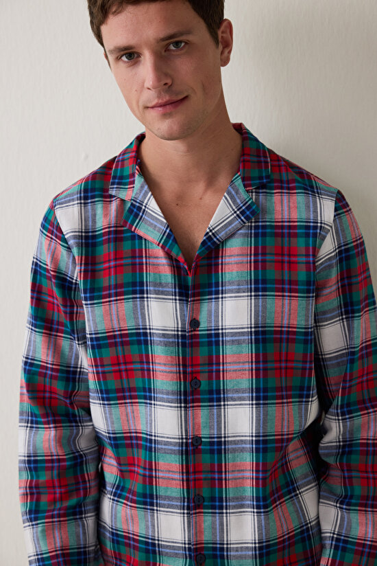 Ekoseli Light Erkek Uzun Kollu Gömlek Pijama Takımı - 5