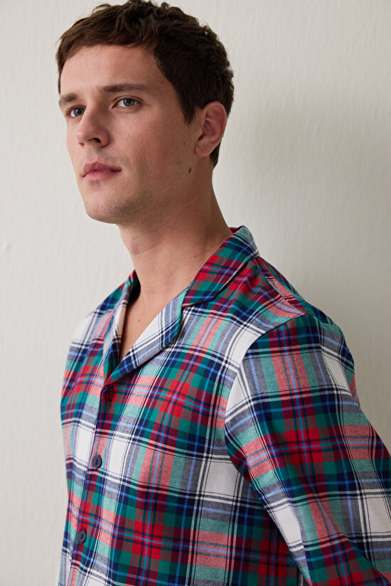 Ekoseli Light Erkek Uzun Kollu Gömlek Pijama Takımı - 6