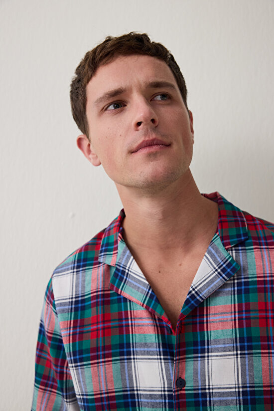 Ekoseli Light Erkek Uzun Kollu Gömlek Pijama Takımı - 7