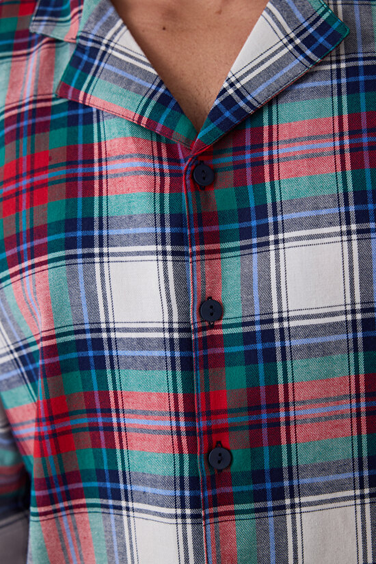 Ekoseli Light Erkek Uzun Kollu Gömlek Pijama Takımı - 9