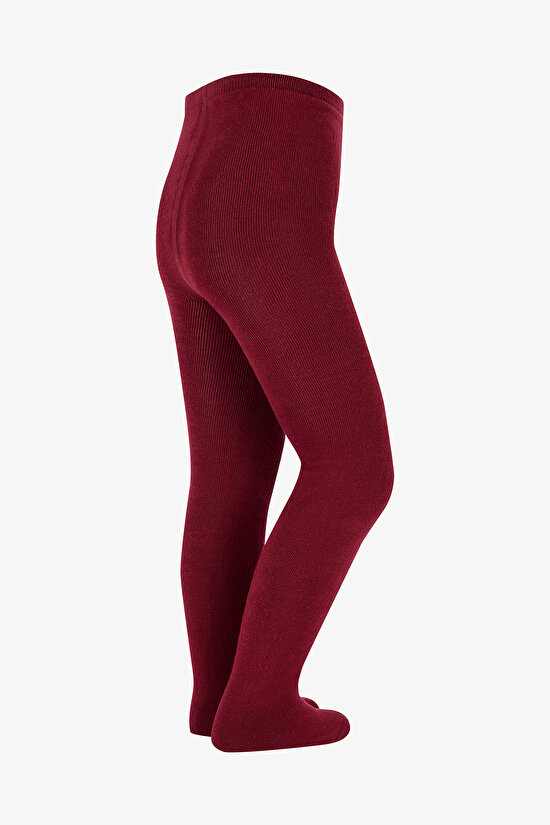 Pretty Basic Towel Bordo Külotlu Çorap - 4