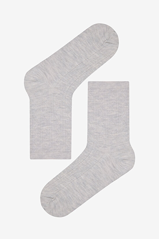 Mix Jacquard 5li Çok Renkli Burun Dikişsiz Soket Çorap - 3