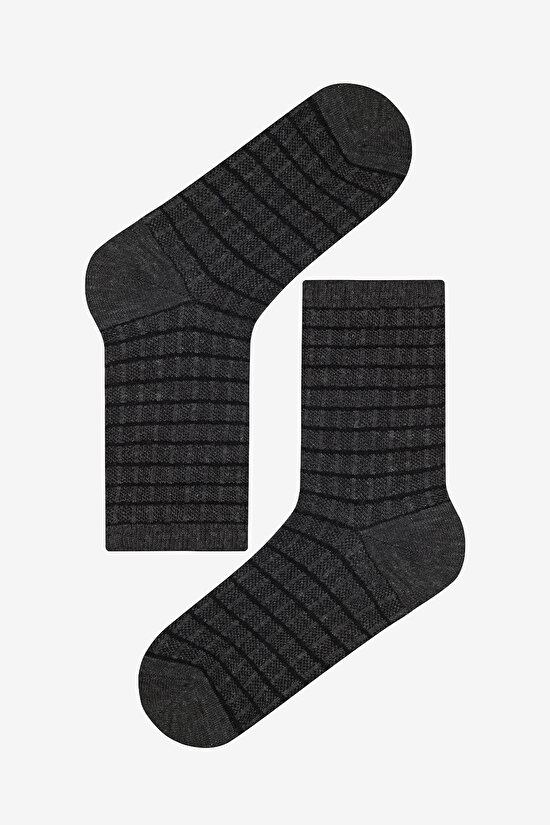 Mix Jacquard 5li Çok Renkli Burun Dikişsiz Soket Çorap - 4