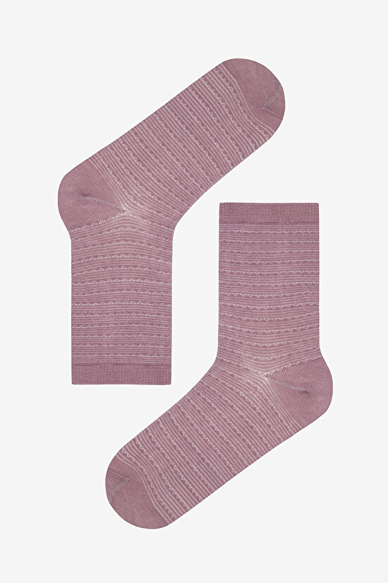 Mix Jacquard 5li Çok Renkli Burun Dikişsiz Soket Çorap - 6