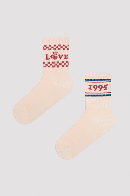 Love 1995 Pembe 2li Soket Çorap - 1