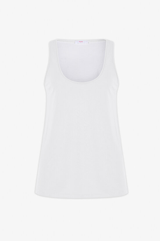 Kırık Beyaz Basic Modal Atlet Üst - 1