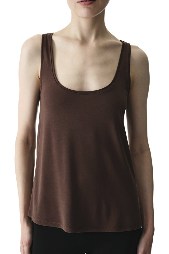 Kahverengi Basic Modal Atlet Üst - 3