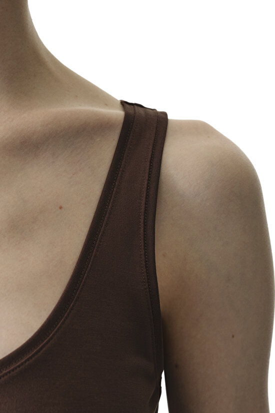 Kahverengi Basic Modal Atlet Üst - 4