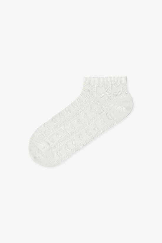 Siyah - Gri Heart Jacquard 5'li Patik Çorap - 3
