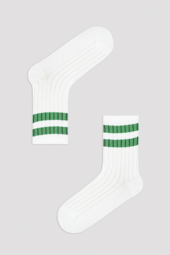 Girls White B.Daddy Rıb 3in1 Soket Socks - 4