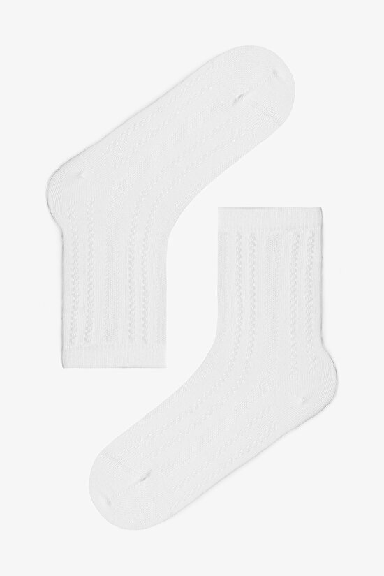 Gümüş Rengi Kız Çocuk Kalp Desenli 4'lü Soket Çorap - 4