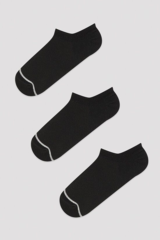 Basic Örgü 3lü Patik Çorap - 1