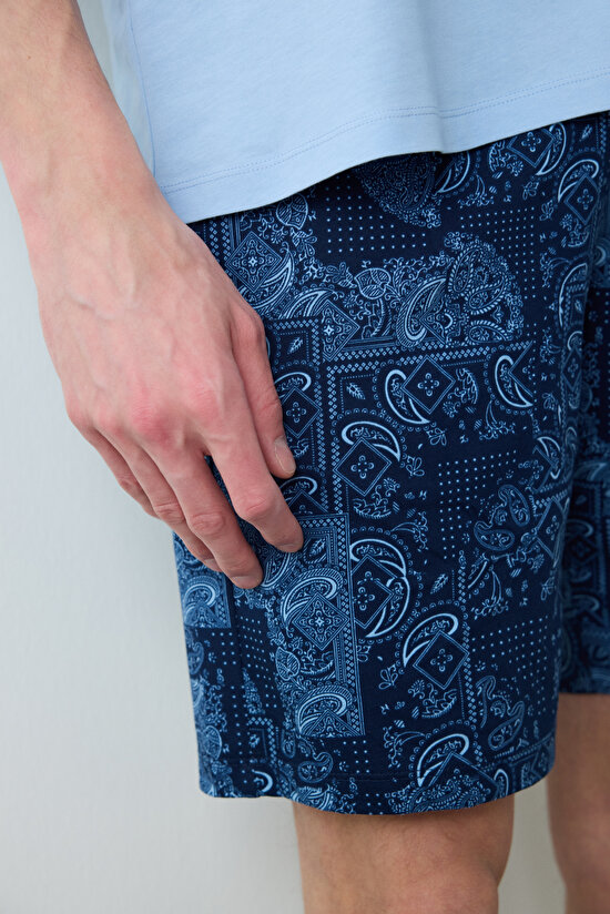 88 Special Çok Renkli Şortlu Pijama Takımı - 4