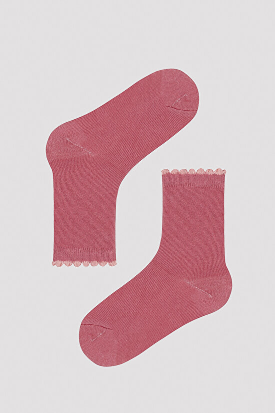 Kız Çocuk Pembe Kalpler 4 lü Soket Çorap - 3