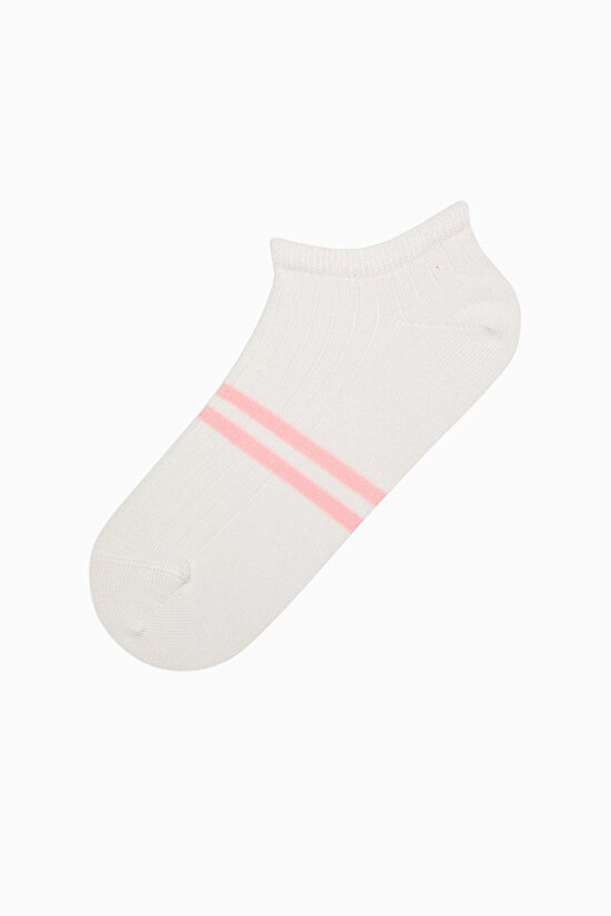 5 Çift Pamuklu Çizgili Burun Dikişsiz Patik Çorap - 5