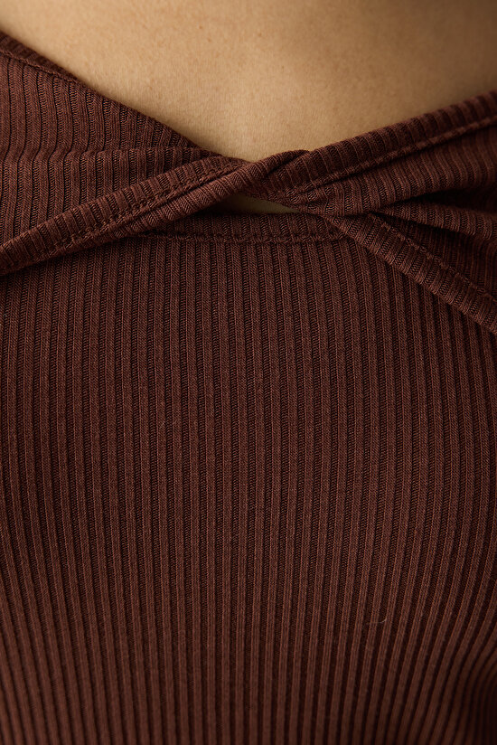 Kahverengi  Çift Katman Uzun Kolluı Üst - 3