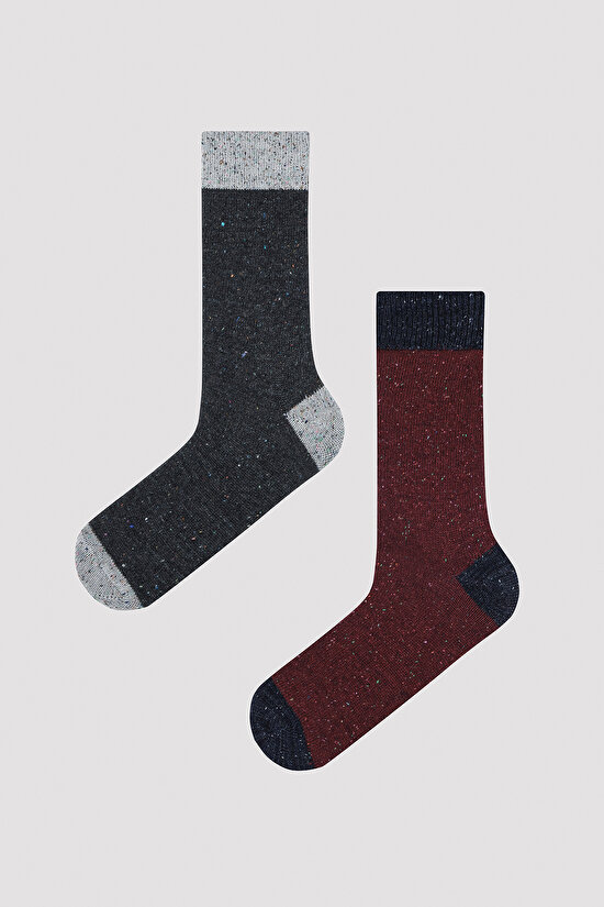 Kalın Kumaşlı 2 li Soket Çorap - 1