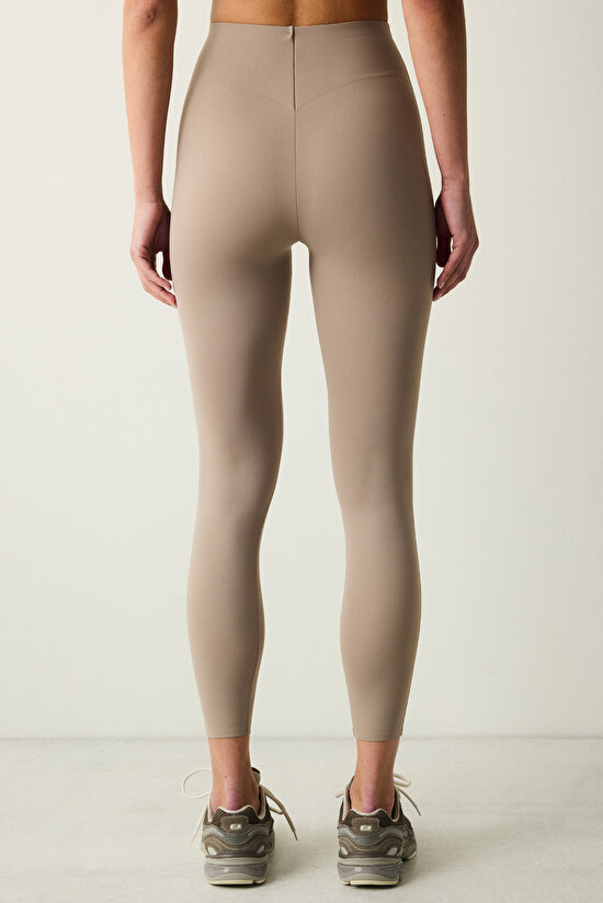 Vizon Yüksek Bel Yan Dikiş Detaylı İki Yana Esneyen Bilek Boy Tayt - 3