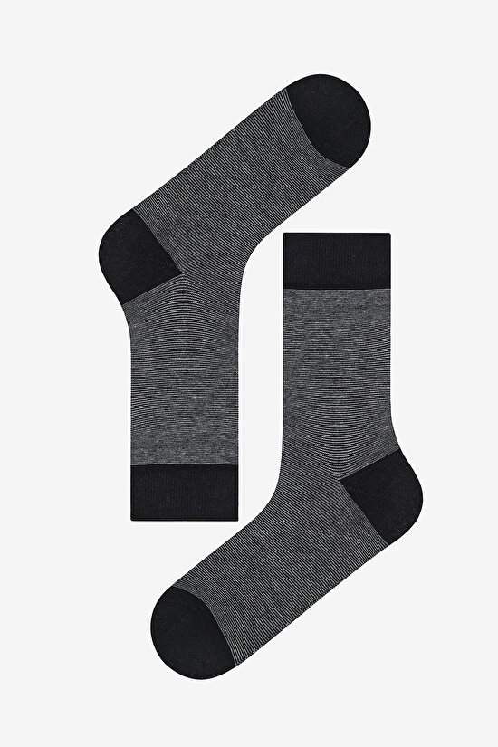 Man Stripe 5in1 Black Socket Socks - 6