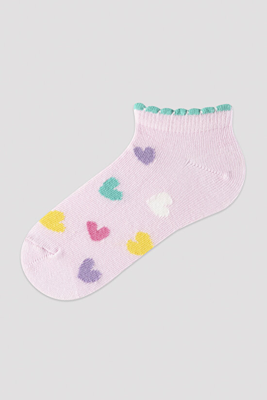 Kız Çocuk Kalpli 3lü Patik Çorap - 2