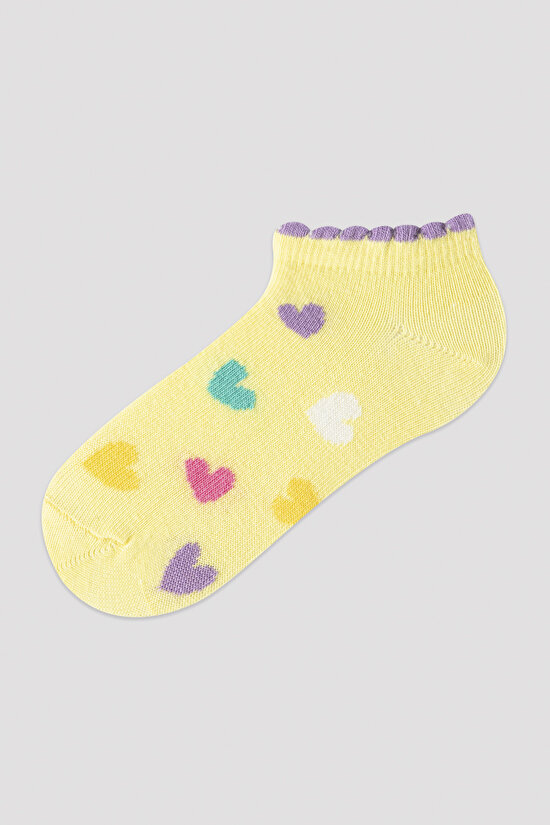 Kız Çocuk Kalpli 3lü Patik Çorap - 4