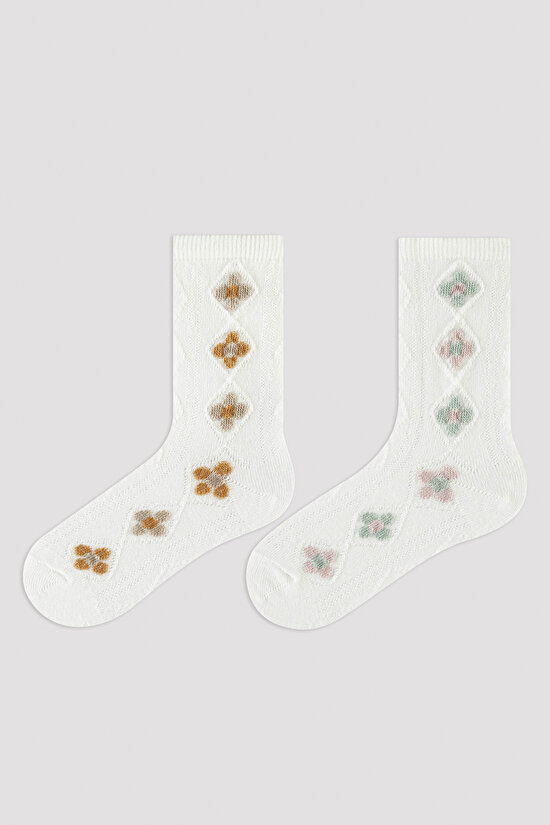 Marshmellow Girls Spring 2in1 Soket Socks - 1