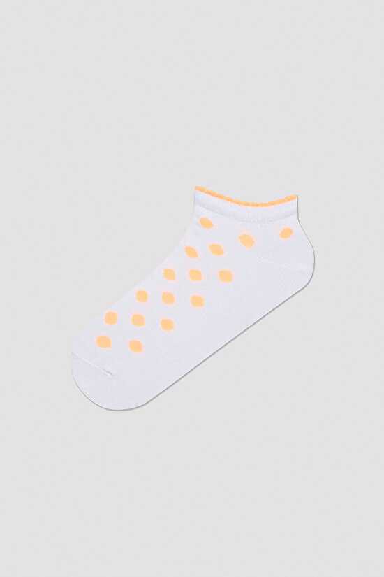 Neon Dotted Beyaz 3lü Patik Çorap - 2