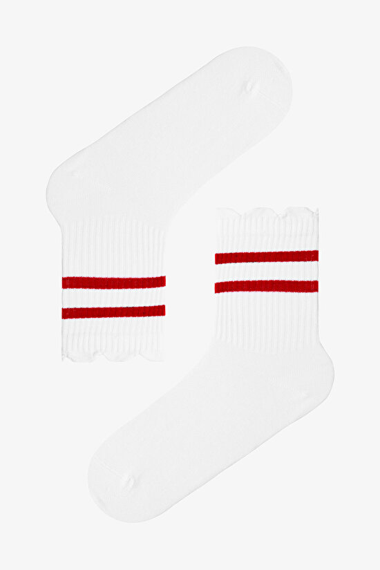 3 Pairs of Cotton Ruffle Tennis Socket Socks - 4