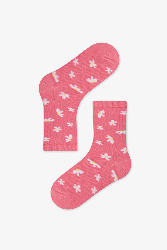 Pembe Kız Çocuk Sleepy Fairy 2'li Soket Çorap - 2