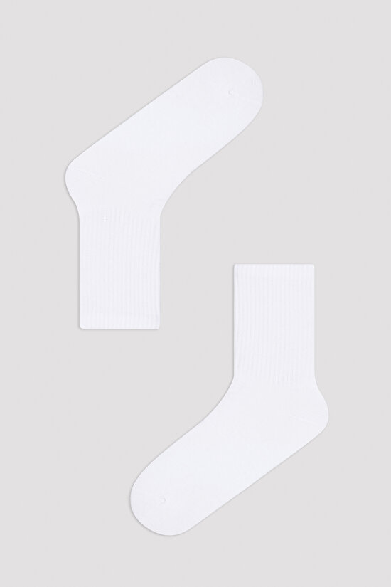 Basic 3lü Tenis Beyaz Soket Çorap - 1
