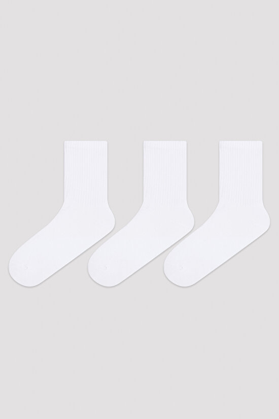 Basic 3lü Tenis Beyaz Soket Çorap - 2