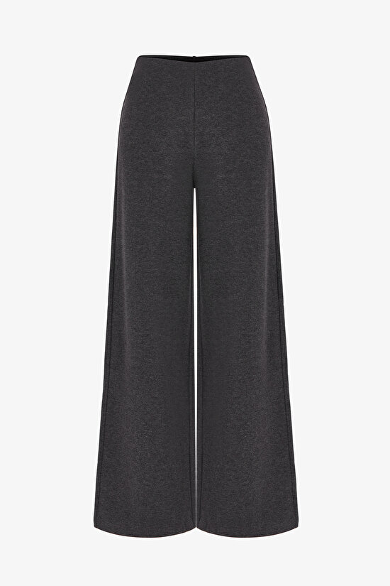 Anthracite Warm Touch Wide Leg Melange Trousers - 1
