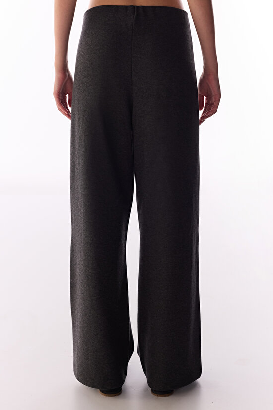 Anthracite Warm Touch Wide Leg Melange Trousers - 2