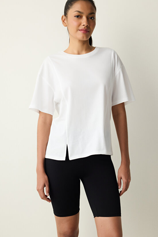 Siyah Yüksek Bel Biker Boy Relax Feel Tayt - 5