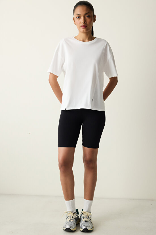 Siyah Yüksek Bel Biker Boy Relax Feel Tayt - 7