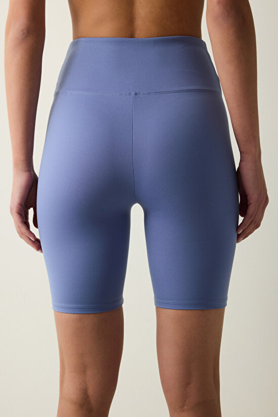 Açık Mavi Yüksek Bel Biker Boy Relax Feel Tayt - 5