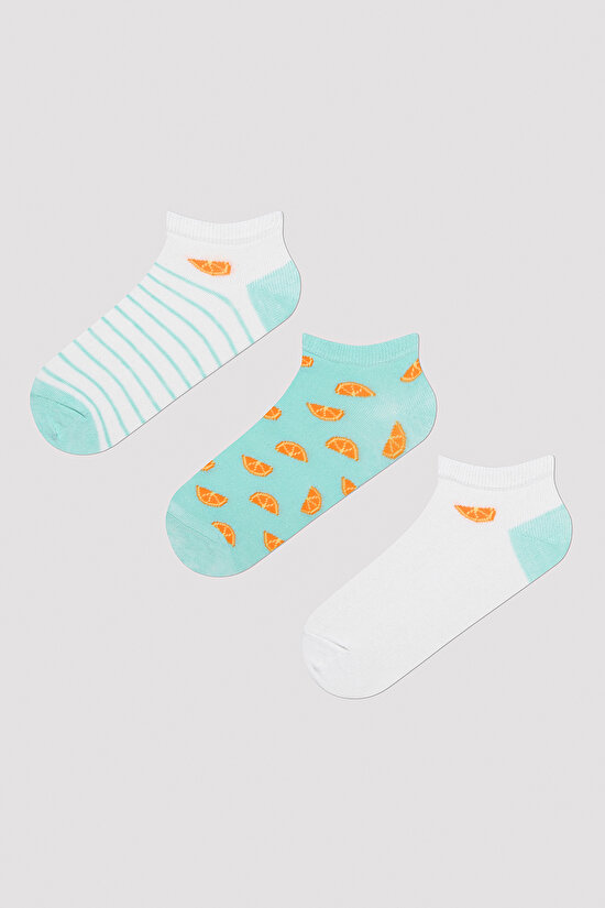 Orange Stripe 3in1 Liner Socks - 1