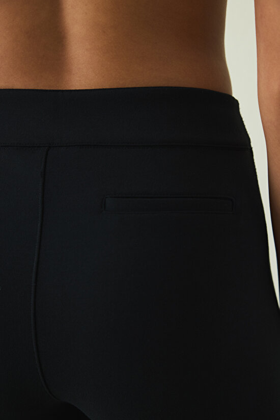 Black High Waist Modal Bell-bottom Trousers Black High Waist Modal Bell-bottom Trousers - 4