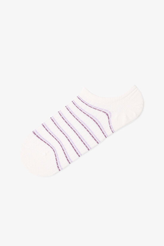 3 Çift Pamuklu Çizgili Sneaker Çorap - 4