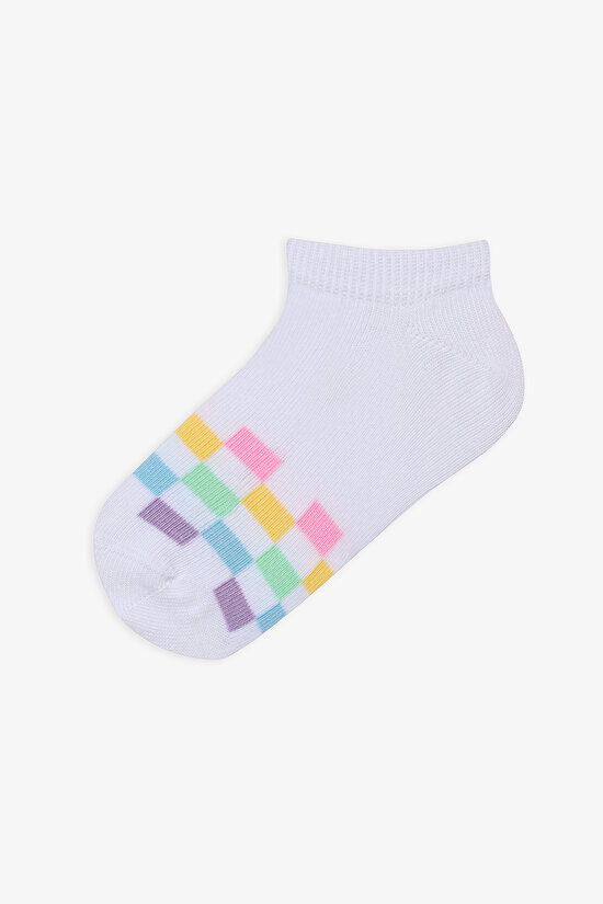 Kız Çocuk Check Çok Renkli 4lü Patik Çorap - 3