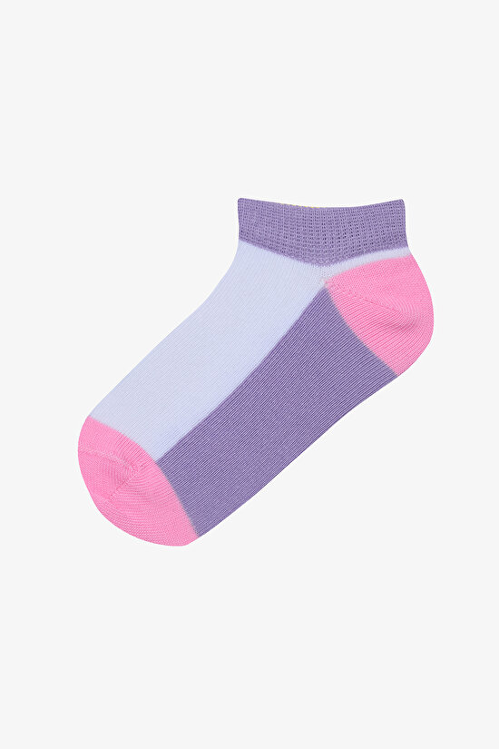 Kız Çocuk Check Çok Renkli 4lü Patik Çorap - 5