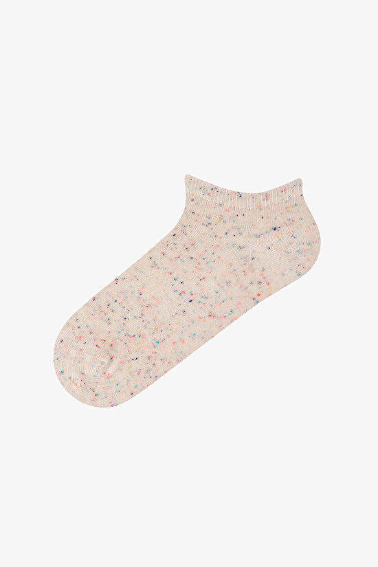 5 Çift Pamuklu Renkli Pauntiye Desenli Patik Çorap - 6