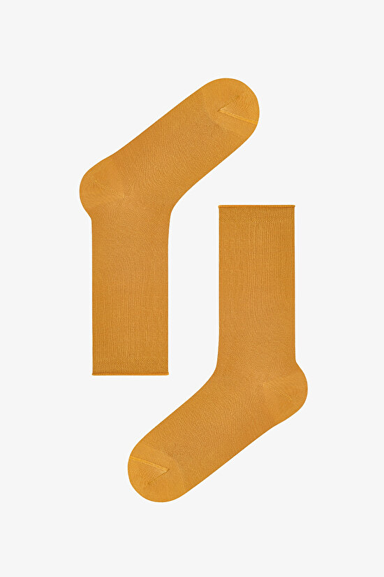 Hardal rengi High Comfort Soket Çorap - 1
